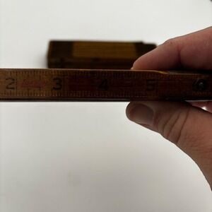 Lufkin Folding Ruler Lot of 3 Unisex 72 Inch Brown Fair Vintage Wood Zig Zag